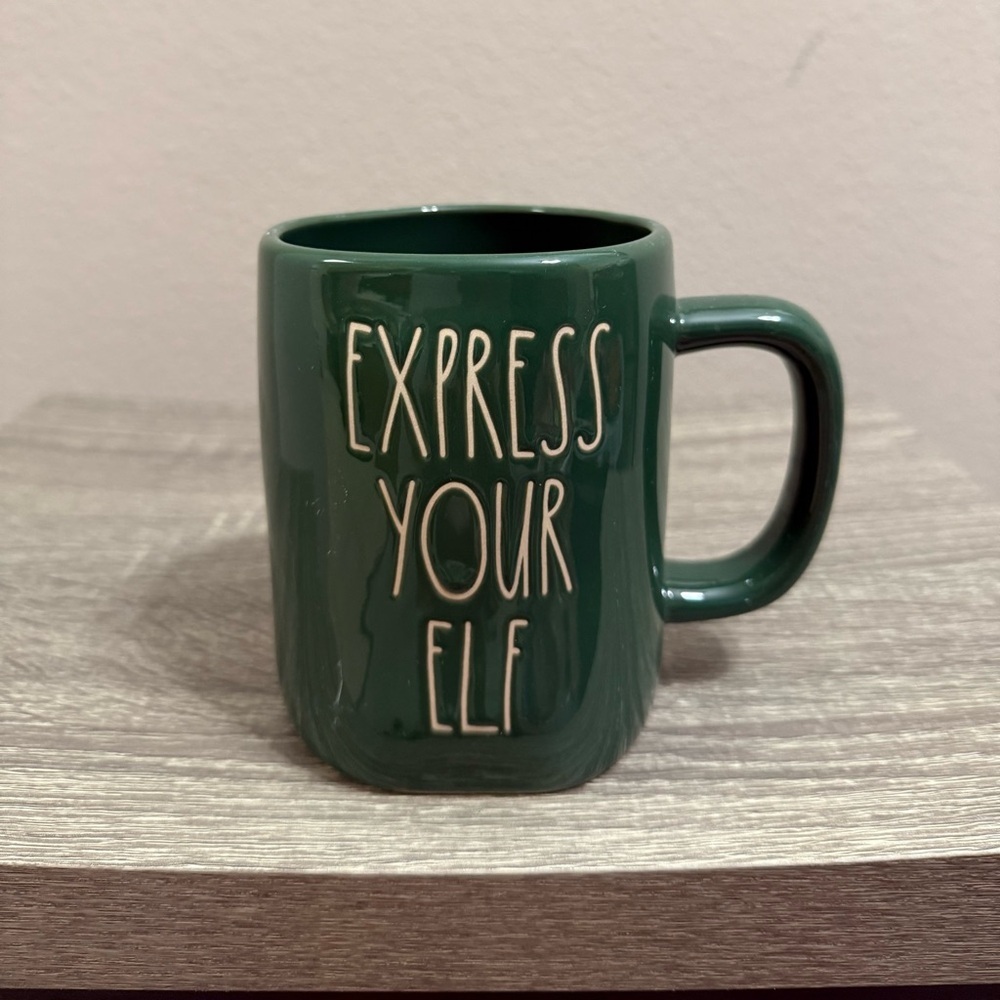 Rae Dunn Green Express Your Elf Mug